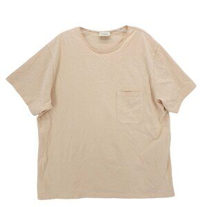 LEMAIRE Men's Pocket T-Shirt Tee 100% Cotton Cream Beige Size LARGE